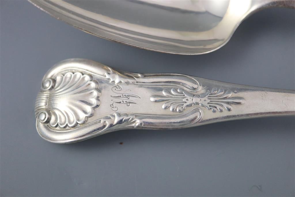 Thirty six items of 19th century Scottish Kings pattern flatware, 65.5oz.